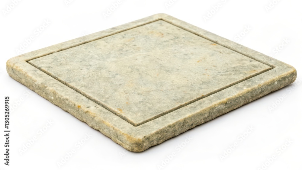 Square Stone Coaster on White Background Square Stone Coaster on White Background