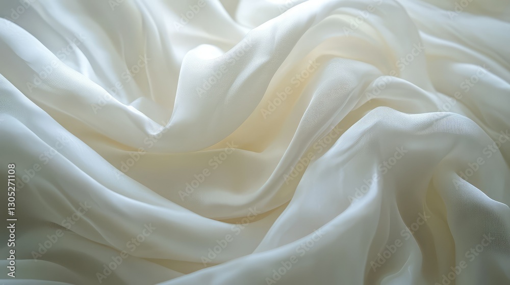 Fototapeta premium Soft White Fabric Texture with Elegant Flowing Drapery Perfect for Fashion, Backgrounds, Textiles, and Home Decor Projects