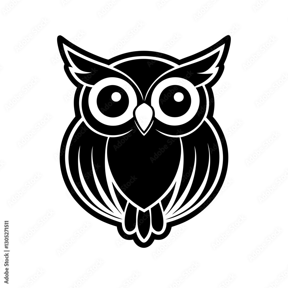 Fototapeta premium owl on white background