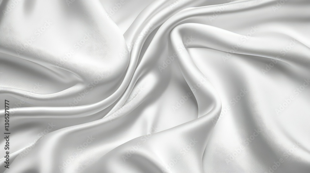 Fototapeta premium Elegant and Soft White Silk Fabric Texture with Flowing Creases and Smooth Finish Ideal for Backgrounds, Fashion, Textiles, and Artistic Designs in High Resolution