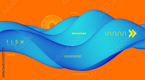 3D wave of small particles. Dynamic background with stipple effect. Abstract vector illustration for flyers, brochures, booklets and websites design.