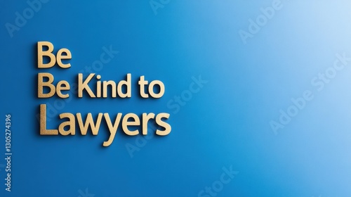 Dimensional Gold Typography Celebrates International Be Kind to Lawyers Day Metallic Branding for Professional Appreciation and Corporate Messaging photo