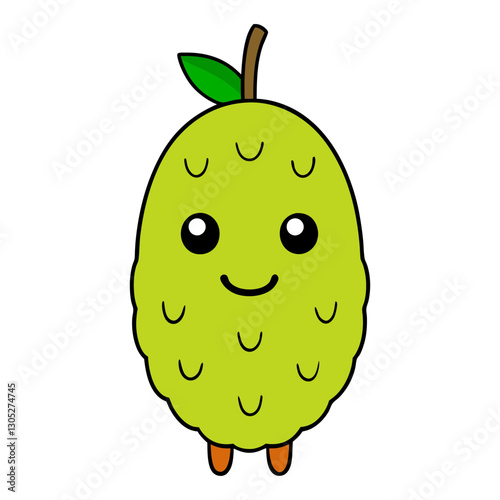 Cute breadfruit cartoon vector
