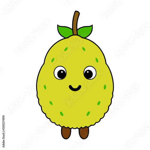 Cute breadfruit cartoon vector