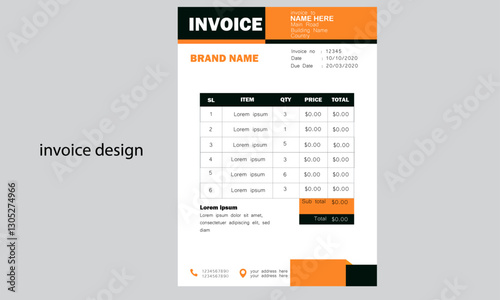 corporate minimal business invoice design template 