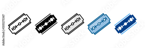 Shaving Blade Icon Set Multiple Style Collection