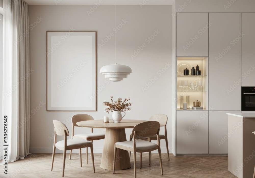 Fototapeta premium Elegant Dining Room with Minimalist Decor