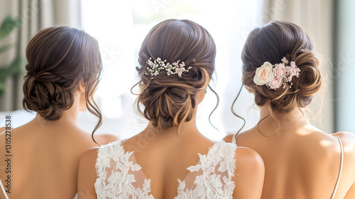 Pearl and Crystal Bridal Hair Accessories: Floral Wedding Headpiece, Elegant Decorative Ornament, Feminine Hair Comb, Jewelry