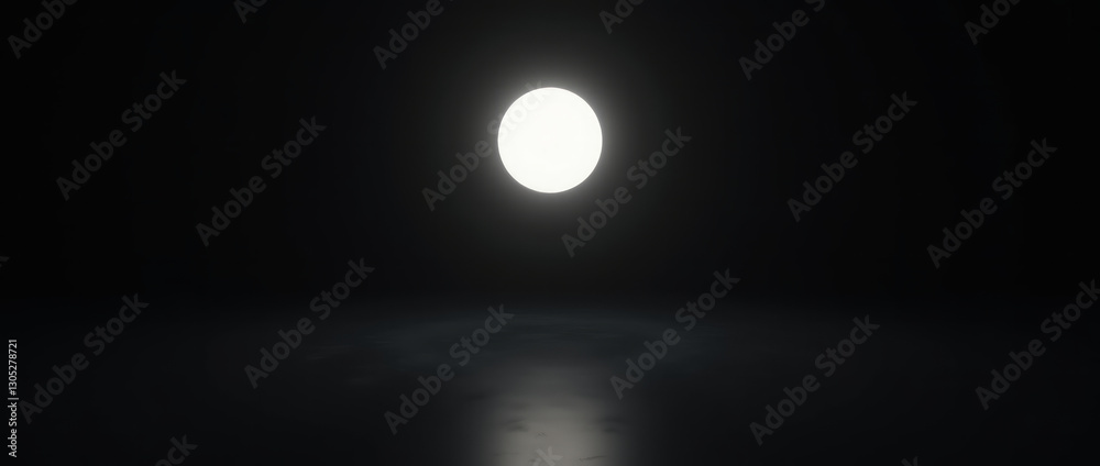 Glowing Orb Suspended in a Dark Void Glowing Orb Suspended in a Dark Void