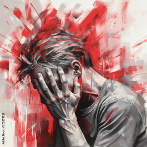 The unfortunate man clutched his head in horror and pain. The man sees no way out of the problem.