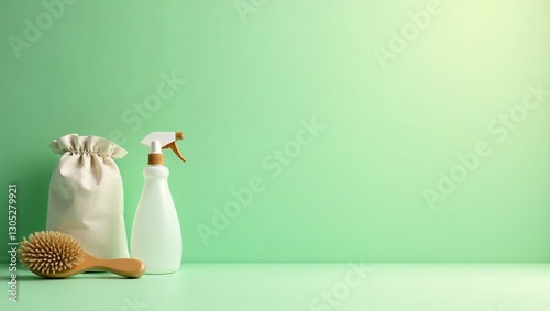 Cleaning, professional cleaning, against a backdrop of a clean room