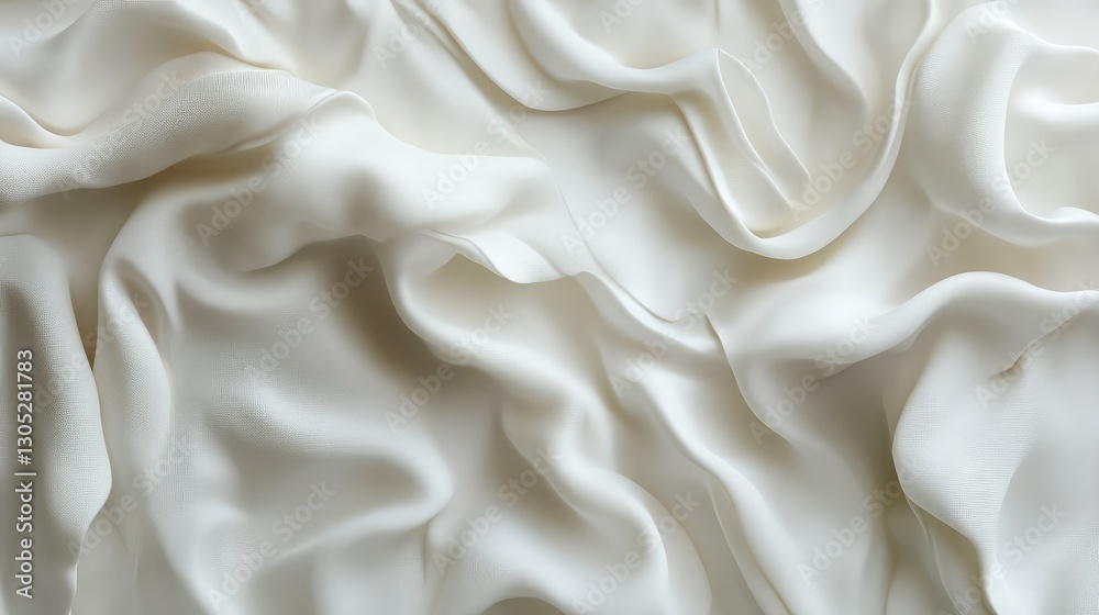 Soft Elegant White Fabric Draped Smoothly, Showcasing Gentle Waves and Subtle Texture, Perfect for Background or Textile Design in Creative Projects Soft Elegant White Fabric Draped Smoothly, Showcasing Gentle Waves and Subtle Texture, Perfect for Background or Textile Design in Creative Projects