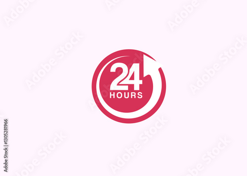 24 7 vector icon. Sign for order execution or delivery service