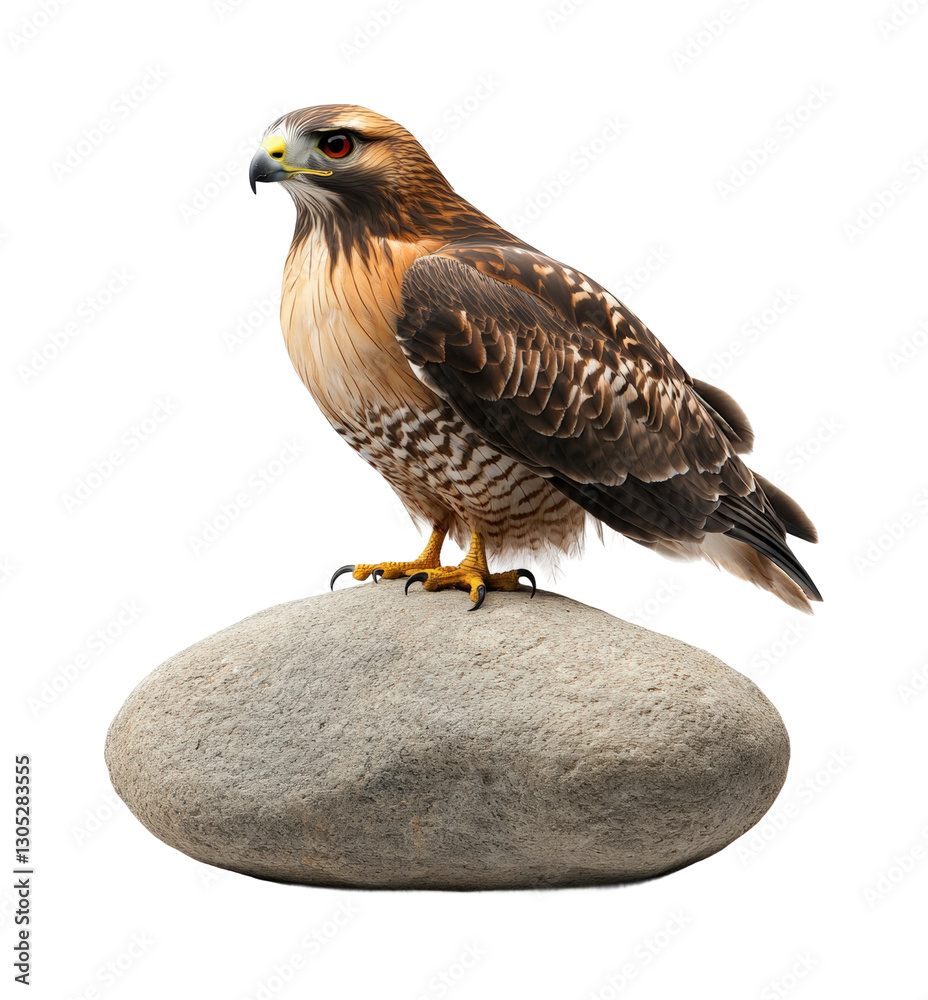 Red-tailed hawk in nature's calm isolated on transparent background png Red-tailed hawk in nature's calm isolated on transparent background png