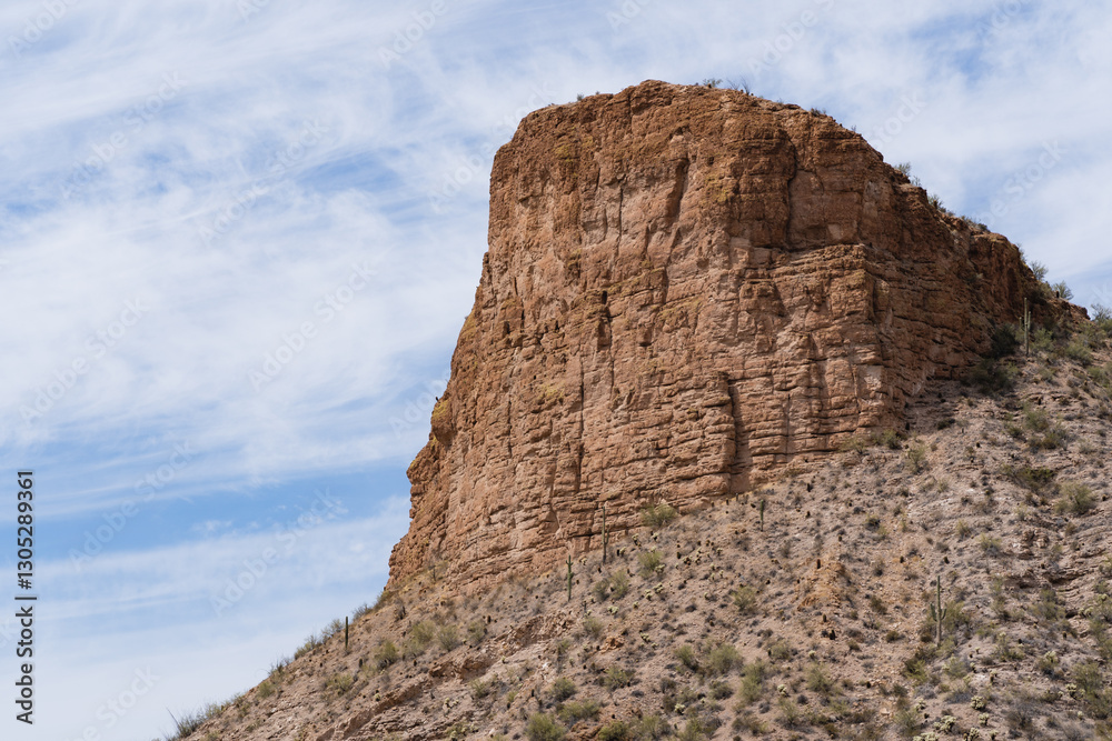 Fototapeta premium A mountain in the desert landscape of Arizona.