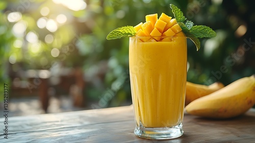 Mango Smoothie Outdoors photo