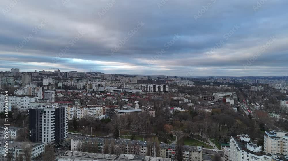 Expansive Urban Landscape Under Cloudy Sky Expansive Urban Landscape Under Cloudy Sky