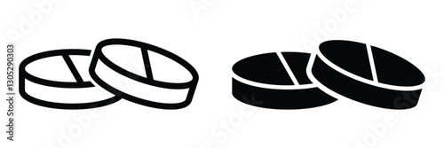 pill capsule icon , medicine pill icon, drugs sign. Editable pill and capsule icon in flat style. 