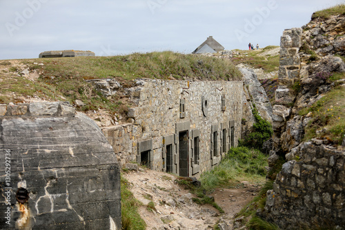 Memorial Museum of the Battle of the Atlantic in Camaret-sur-Mer, France. Historical site near the coast, captured on a bright summer day with clear skies.