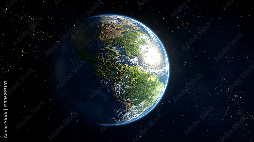 Obraz premium Earth from Space, North America Centered