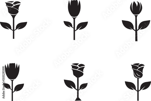 Flower set icon illustration