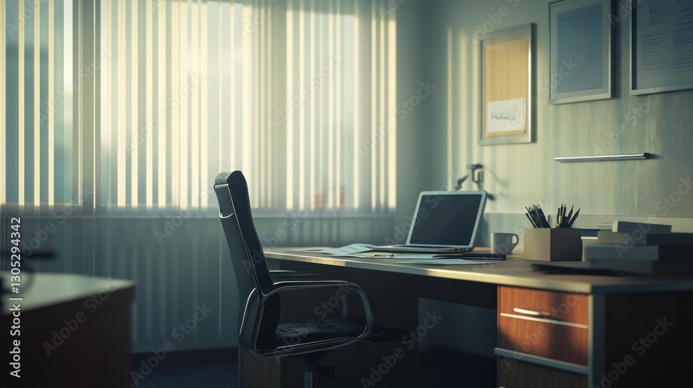 custom made wallpaper toronto digitalSunlit Office Workspace with Computer