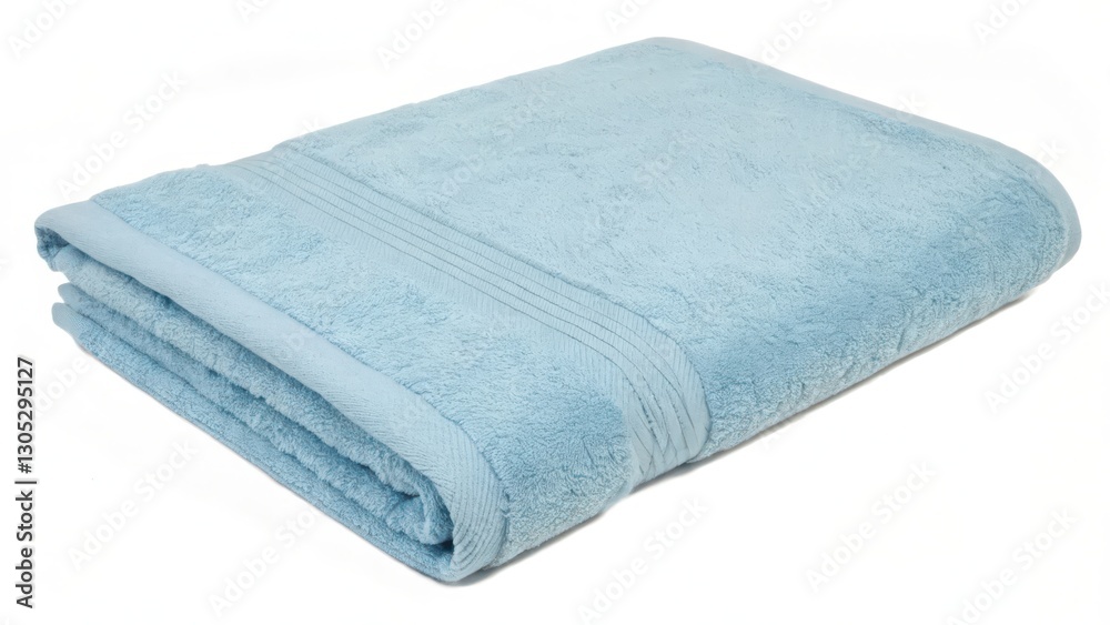 Light Blue Bath Towel on White Background Light Blue Bath Towel on White Background