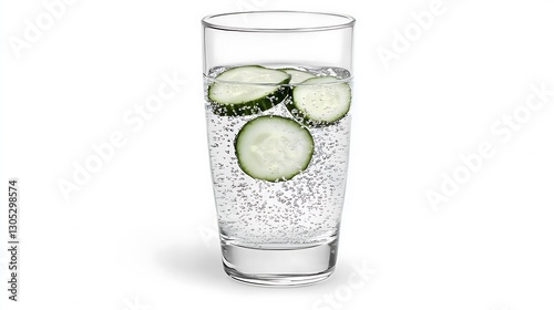 Wallpaper Mural A glass of water with cucumber slices floating in it Torontodigital.ca