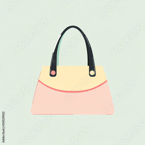 A stylish handbag with a modern design, featuring a combination of pastel colors photo