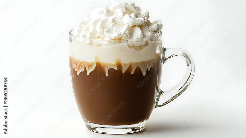 A cup of coffee with whipped cream on top A cup of coffee with whipped cream on top