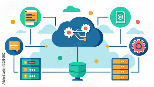 Through continuous learning and adaptation the AI system was able to identify and eliminate bottlenecks in data paths resulting in improved network performance and reduced. Vector illustration