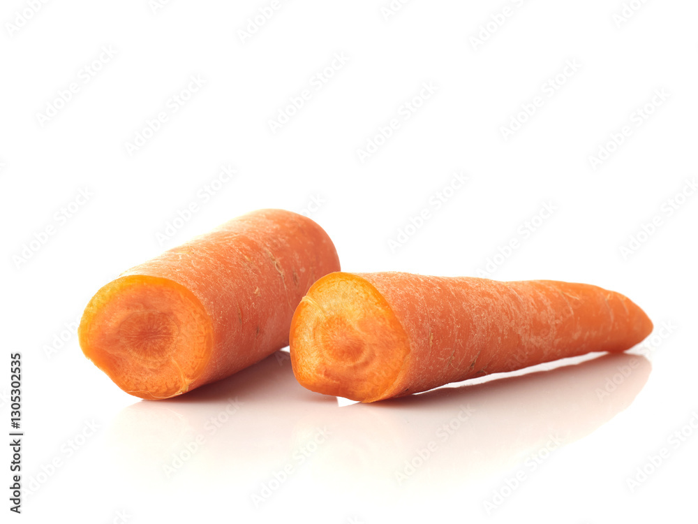 Fresh Carrots Isolated in White Background Showcasing Vibrant Orange Color and Smooth Texture Fresh Carrots Isolated in White Background Showcasing Vibrant Orange Color and Smooth Texture