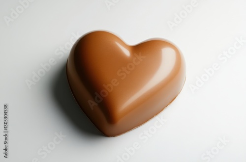 Elegant Chocolate Heart Shaped Sweet Treat for Romantic Occasions, Special Celebrations and Gifts for Loved Ones, Isolated on Clean Background