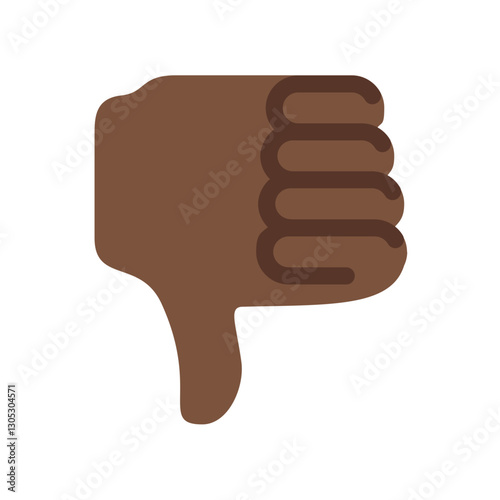 Thumbs Down: Dark Skin Tone
