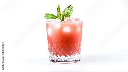 Wallpaper Mural A glass of pink drink with a green leaf on top Torontodigital.ca