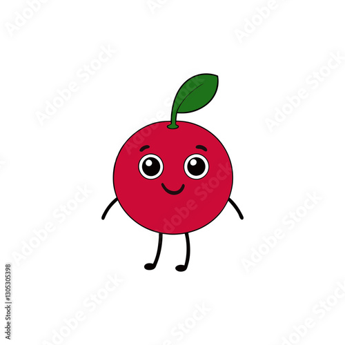 Cute cranberry cartoon vector