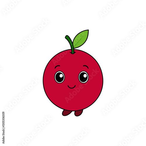 Cute cranberry cartoon vector