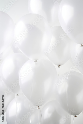 White balloons create festive and cheerful atmosphere for celebrations