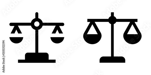 Balance Scale Vector Icon Set – Measurement, Justice & Equipment