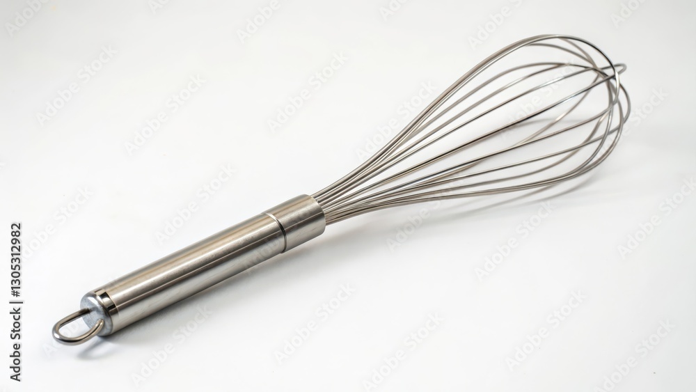 Stainless Steel Whisk on White Background Stainless Steel Whisk on White Background