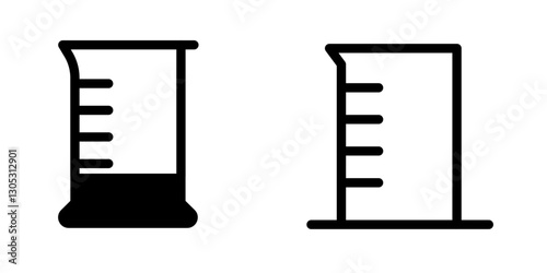 "Graduated Cylinder Icon Set - Science and Measurement Symbol Collection"