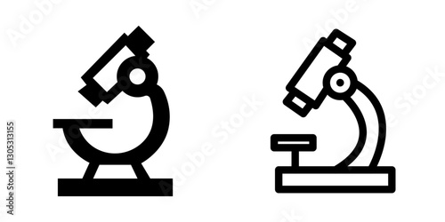 "Microscope Icon Set - Science and Research Symbol Collection"
