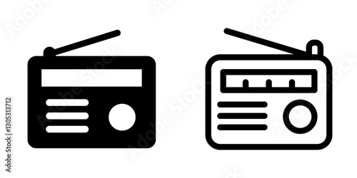 "Transistor Radio Icon Design Symbol Set"
