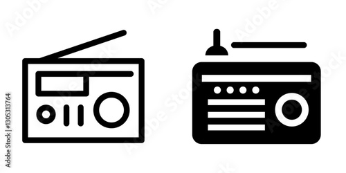 "Tube Radio Icon Design Symbol Set"