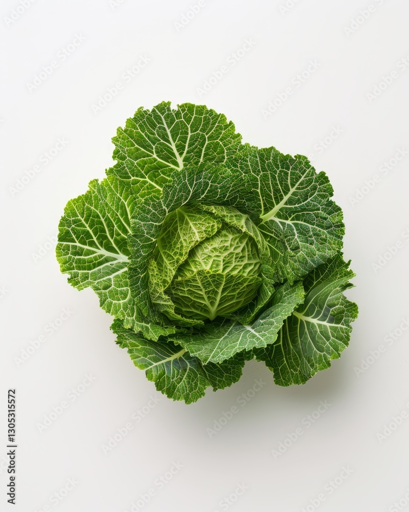 Obraz premium Fresh chinese cabbage on a clean white background, perfect for culinary and nutritional displays