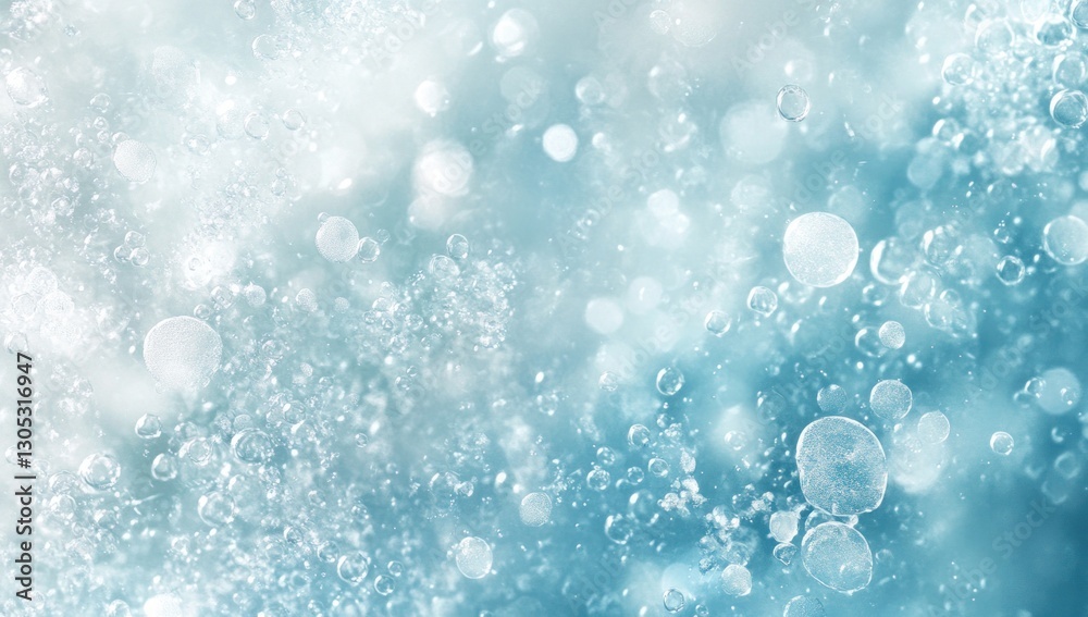Abstract, light-blue, bokeh background with bubbles and water droplets. Abstract, light-blue, bokeh background with bubbles and water droplets.