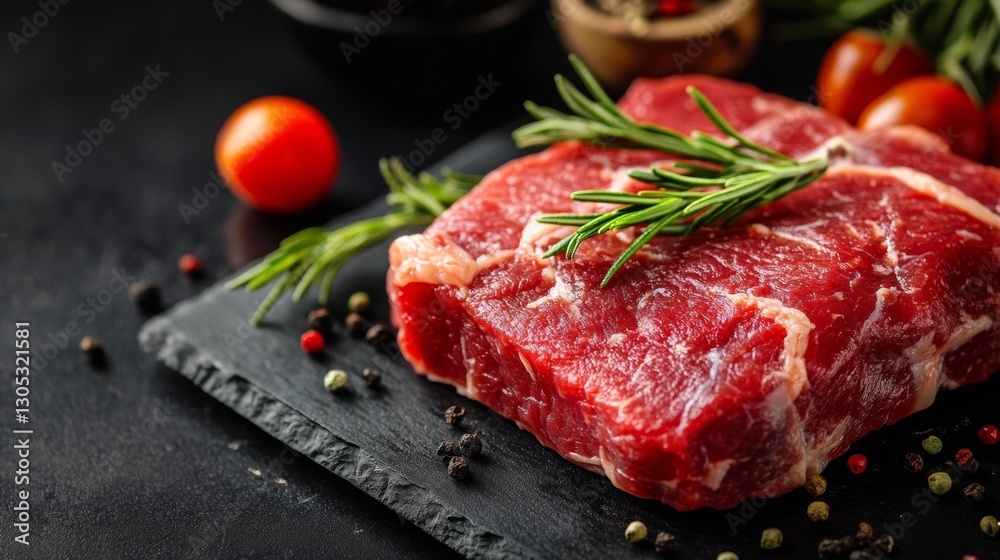 raw red meat on board and fine herbs raw red meat on board and fine herbs