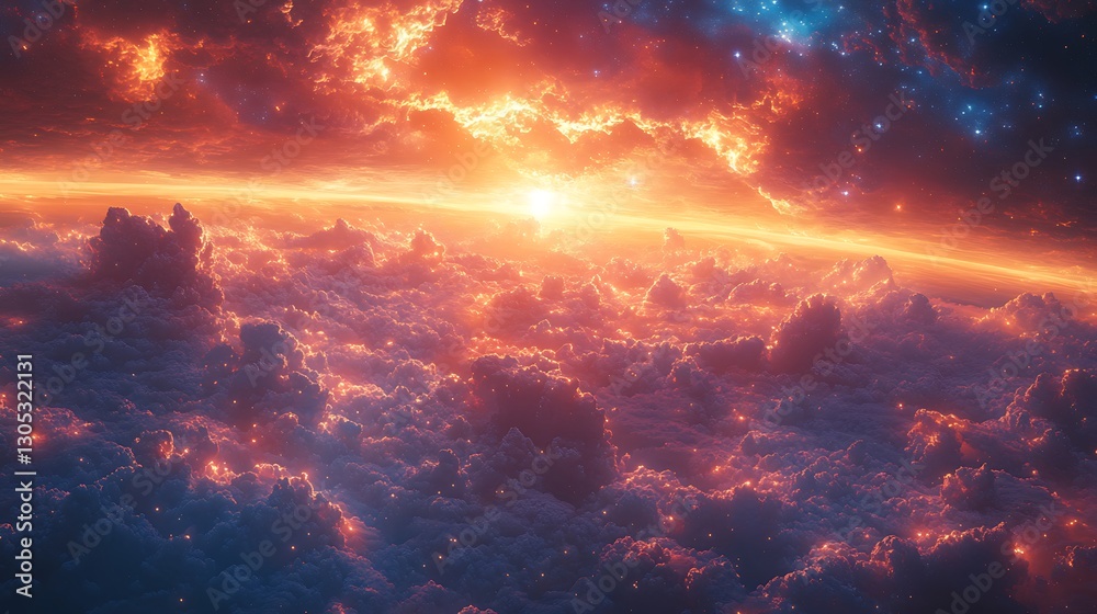 Fantasy castle surrounded by floating clouds high resolution hd image Fantasy castle surrounded by floating clouds high resolution hd image