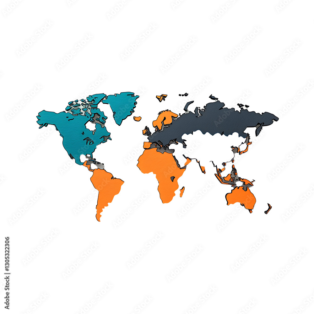 Fototapeta premium 3d world map logo design