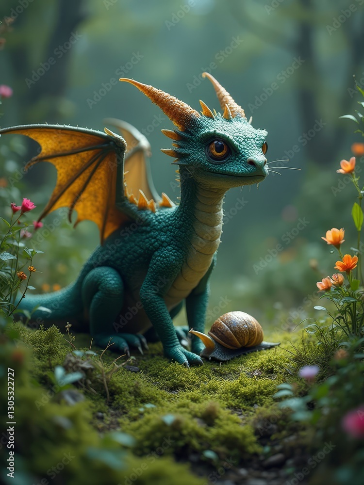 Obraz premium dragon on the grass
